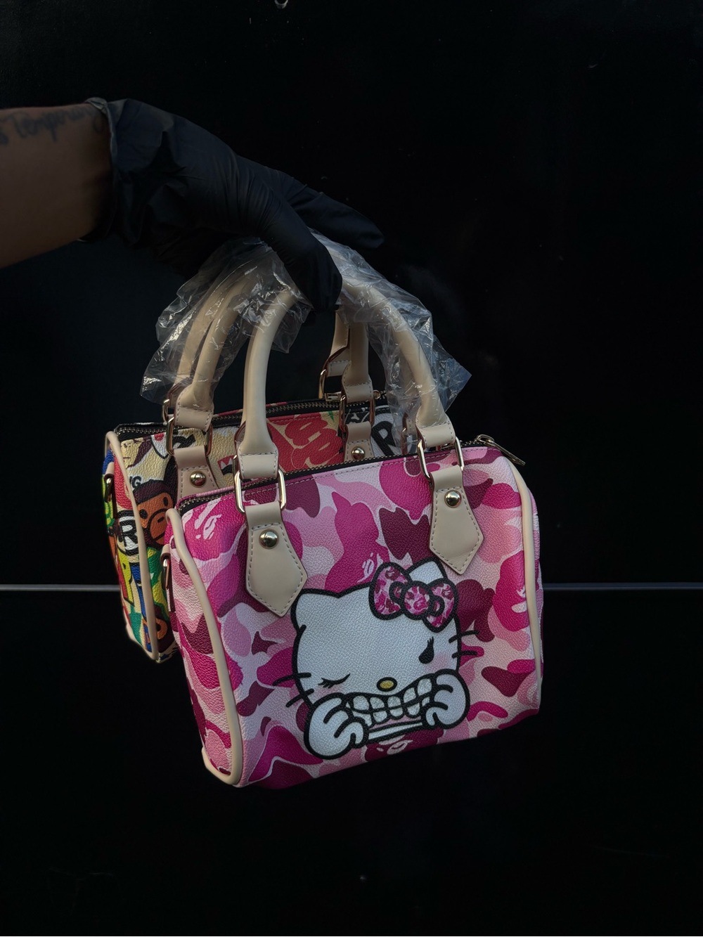 Pink Hello Kitty Print Mini Satchel Bag